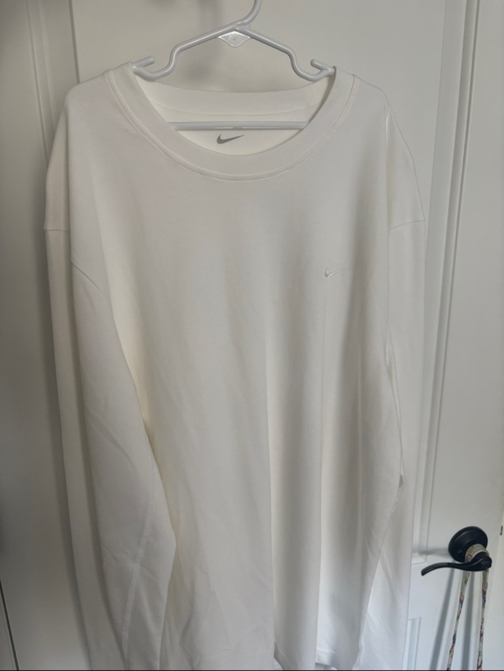 Nike Dri-Fit White Minimalist Crewneck Sweatshirt